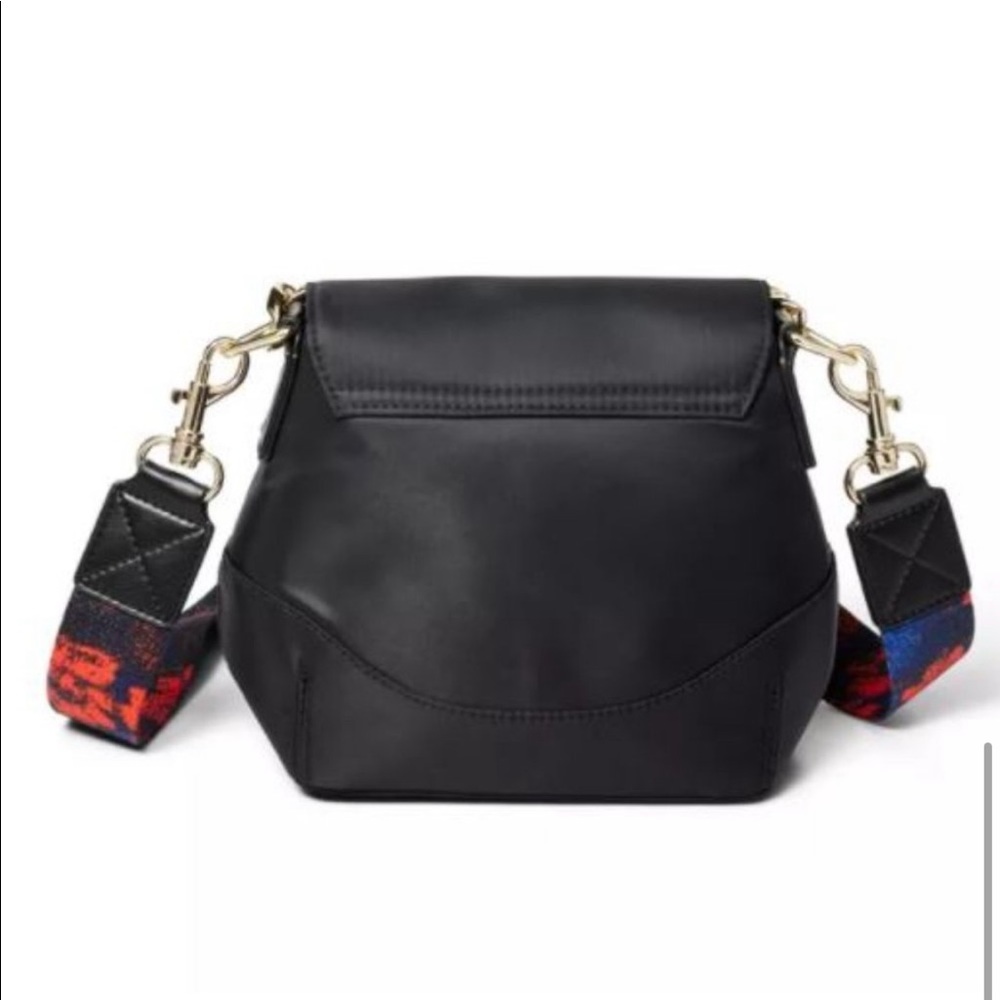 NWOT Rachel Comey Target Black Blue Red Gold Chain Floral Nylon Crossbody Purse - Picture 4 of 4